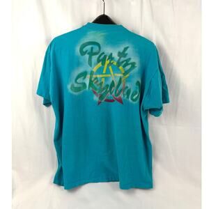 VTG Blue Party Skyclad Short Sleeve T-Shirt 1980s XXXL Custom Print